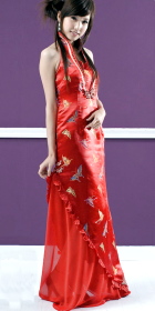 Cut-in Shoulders Long-length Cheongsam (CM)