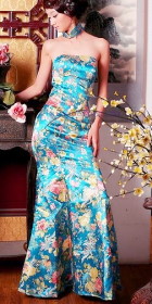 Sleeveless Long-length Cheongsam (CM)