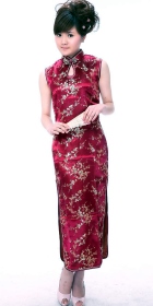 Sleeveless Long-length Brocade Cheongsam (RM)