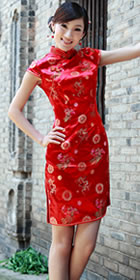 Cup-sleeve Short-length Cheongsam (RM)