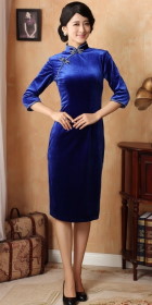 3/4-sleeve Mid-length Cheongsam (CM)