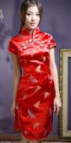 Cup-sleeve Mid-length Cheongsam (CM)