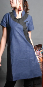 Ethnic Short-sleeve Archaized Loose Dress (CM)