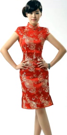 Cup-sleeve Mid-length Cheongsam (CM)