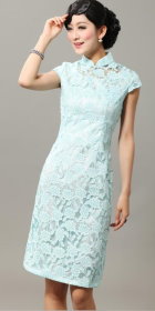 Cup-sleeve Mid-length Cheongsam (CM)