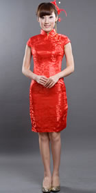 Cup-sleeve Mid-length Cheongsam (RM)