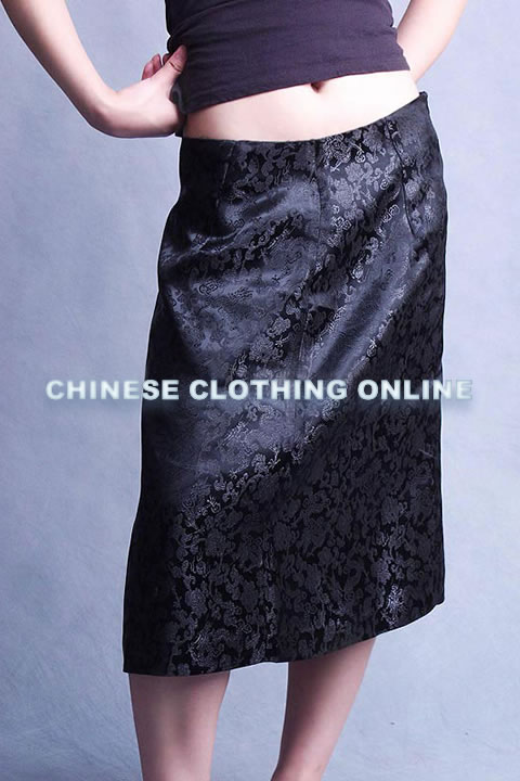 Cheongsam Style Mid-length Embroidery Skirt (CM)