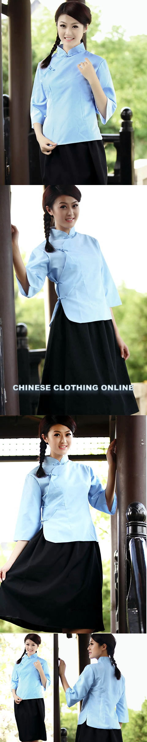 3/4-sleeve Mandarin Blouse (CM)