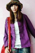 Ethnic Long-Sleeve Standing Collar Blouse/Jacket (CM)