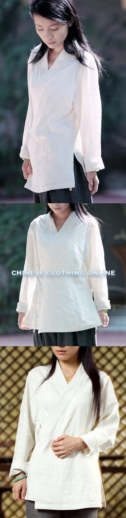 Long-sleeve Cross-collar Hanfu Shirt (CM)