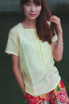 Ethnic Short-sleeve Blouse (CM)