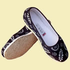 Floral Batik Cloth Shoes (Dark Navy)