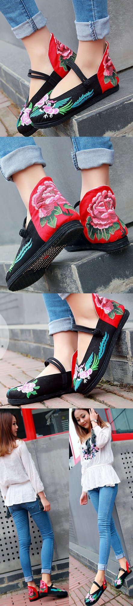 Chinese Ethnic High Heel Counter Embroidery Shoes (RM)
