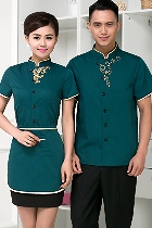 Mandarin Style Restaurant Uniform-Top (Green)