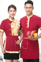 中式餐館制服-上衣（暗紅色）