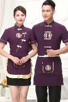 Mandarin Style Restaurant Uniform-Top (Purple)