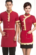 Bargain - Mandarin Style Restaurant Uniform-Top (Crimson)