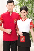 Mandarin Style Restaurant Uniform-Top (White)