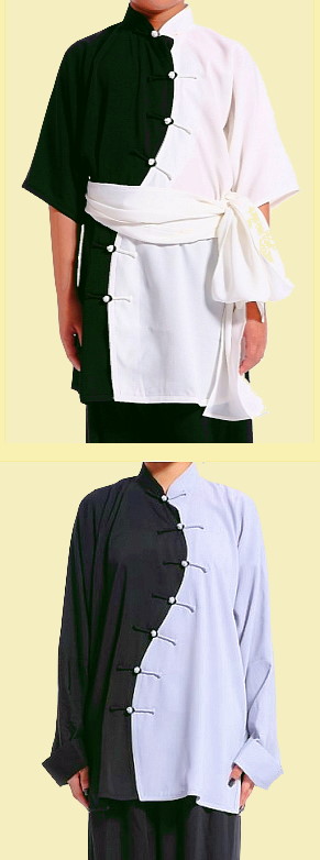 Wave-shape Lapel Dual-color Kung Fu Shirt (CM)