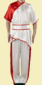 Inclined-lapel Dual-color Kung Fu Suit (CM)