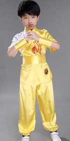 Kid's Dragon Embroidery Kung Fu Uniform with Sash (RM)