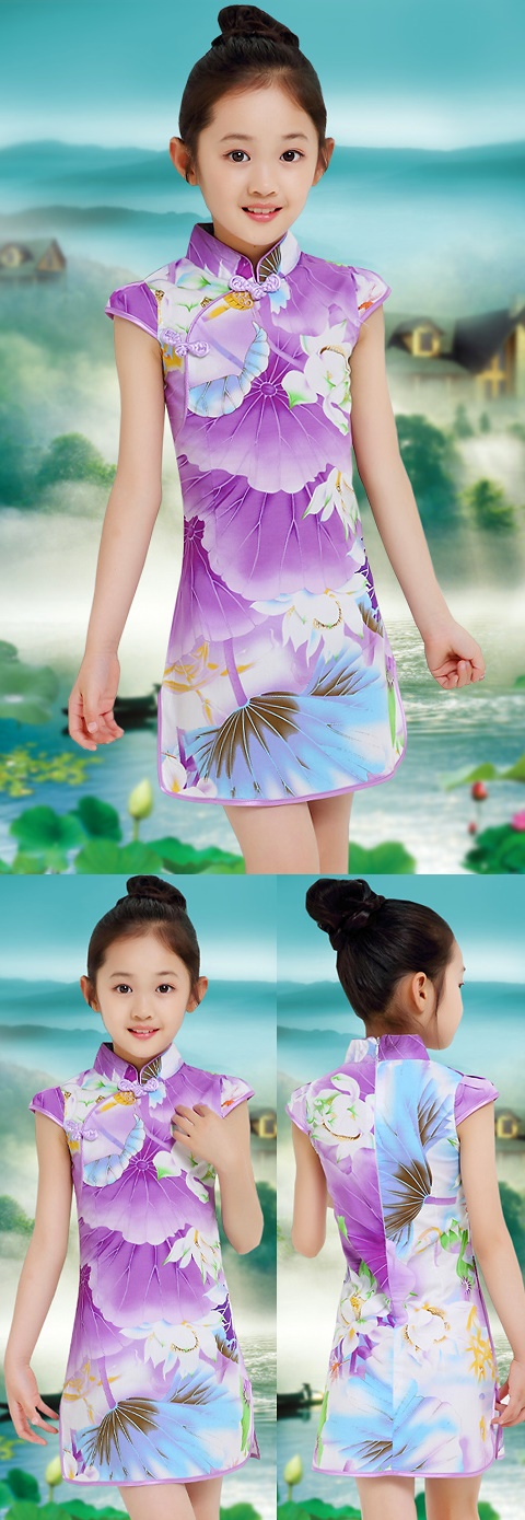 Girl's Floral Cheongsam Dress (RM)