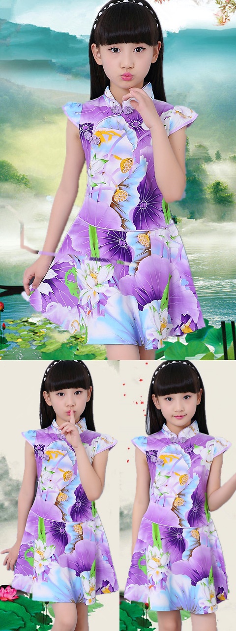 Girl's Floral Cheongsam Dress (RM)