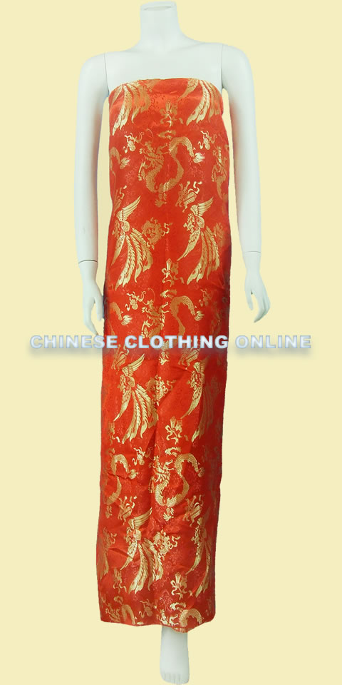 Fabric - Large Golden Dragon & Phoenix Brocade