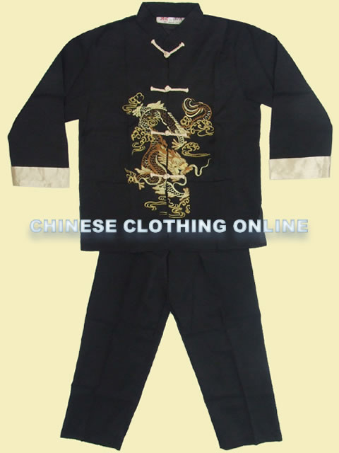 男童飛龍刺繡套裝