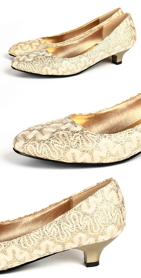 Low Heel Lace Vamp Shoes