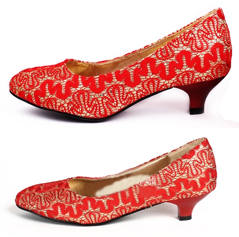 Low Heel Lace Vamp Shoes