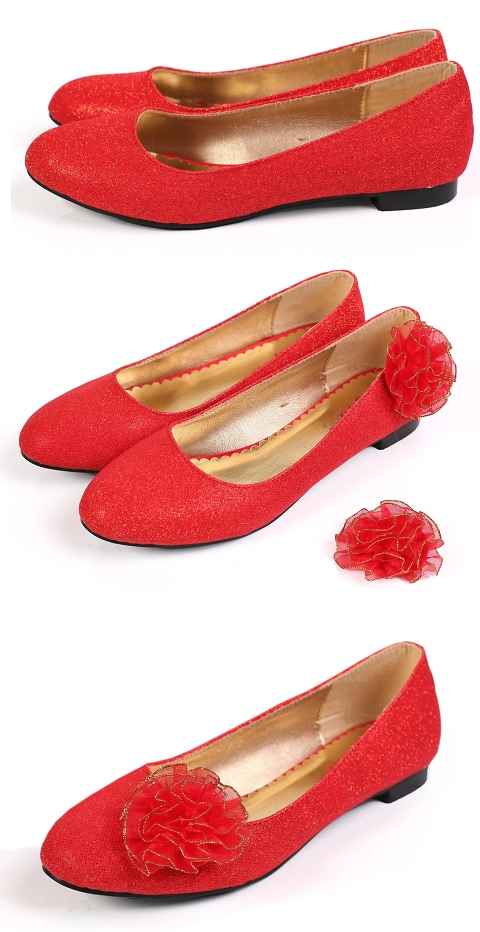 Flat Heel Twinkle Vamp Shoes