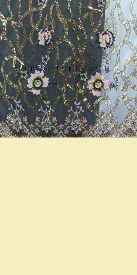 Fabric - See-through Embroidery Gauze w/ Paillettes (White)