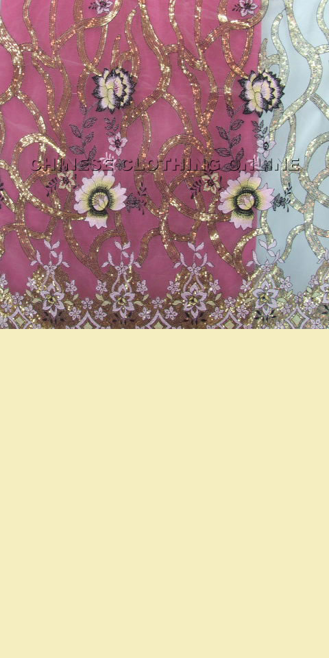 Fabric - See-through Embroidery Gauze w/ Paillettes (White)