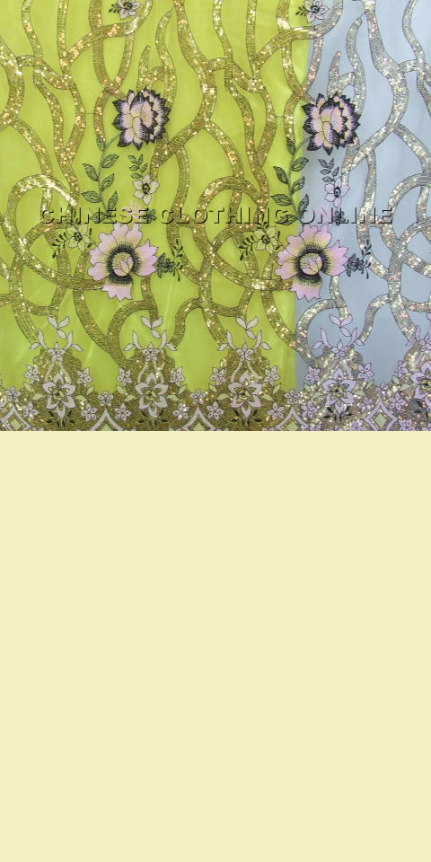 Fabric - See-through Embroidery Gauze w/ Paillettes (White)