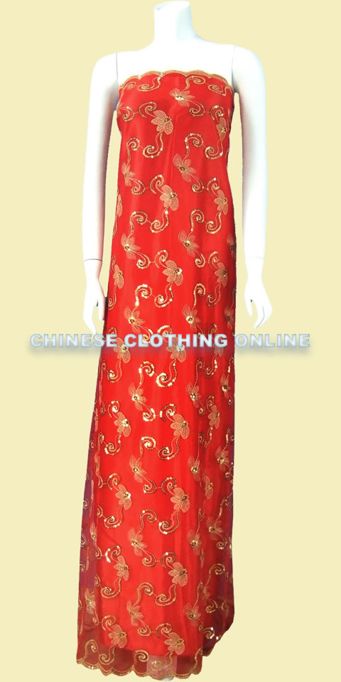 Fabric - See-through Embroidery Gauze (Red)