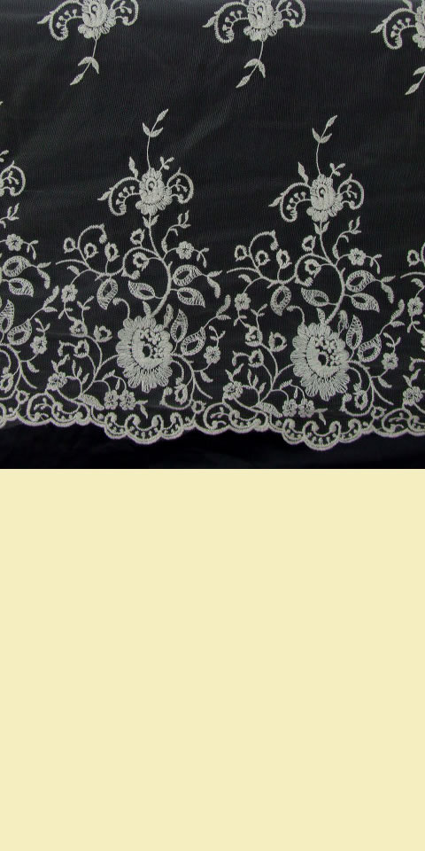 Fabric - See-through Embroidery Gauze (Ivory)