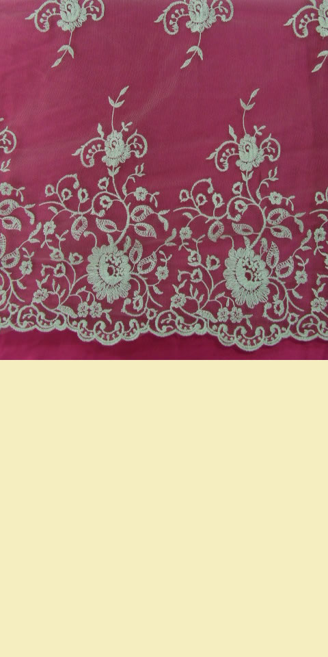 Fabric - See-through Embroidery Gauze (Ivory)