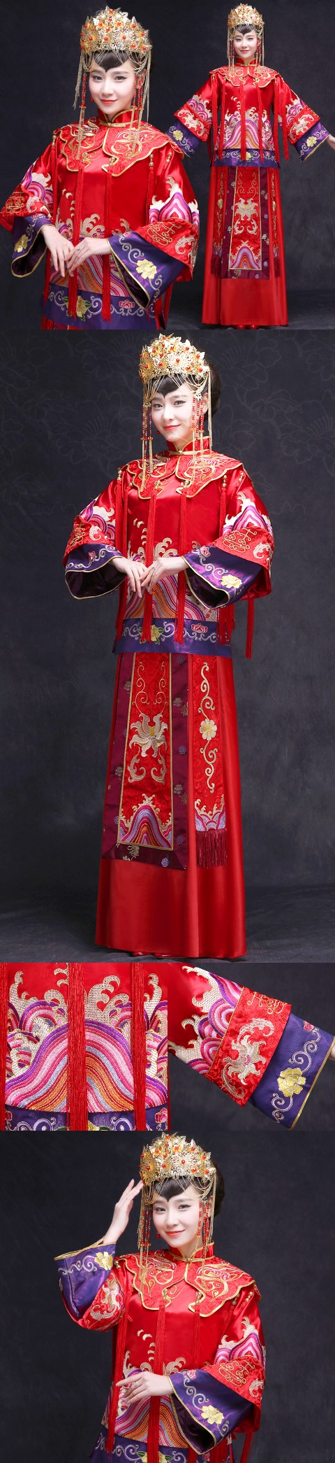 Red Evening-dress / Bridal Skirt Suit