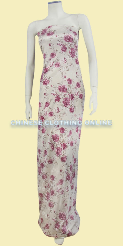 Fabric - Floral Imitation Silk (Multicolor)