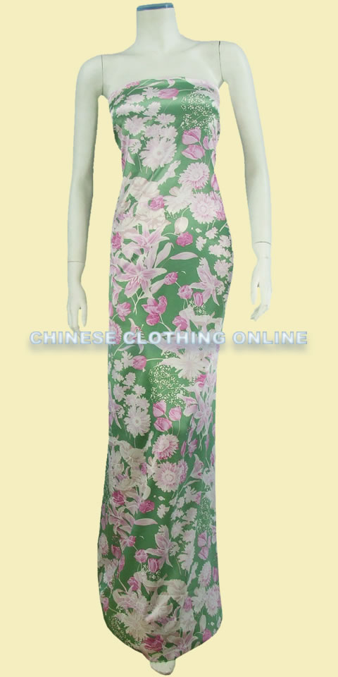 Fabric - Floral Imitation Silk (Multicolor)