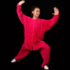 Professional Taichi Kungfu Uniform with Pants - Velvet - Fuchsia (RM)