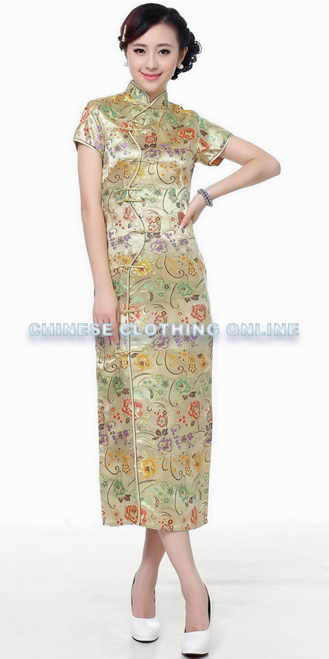 Short-sleeve Long-length Brocade Cheongsam (RM)