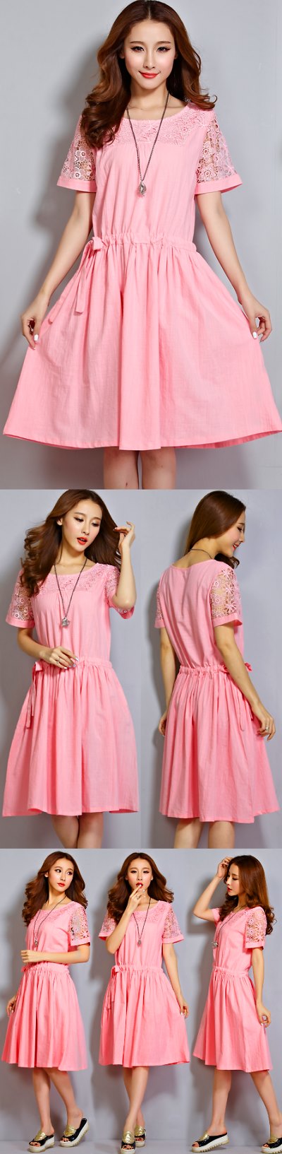 Ethnic Embroidery-gauze Cotton Dress (RM)