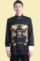 Mandarin Dual-dragon Embroidery Thai Silk Jacket (RM)