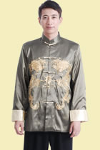 Mandarin Dual-dragon Embroidery Thai Silk Jacket (RM)