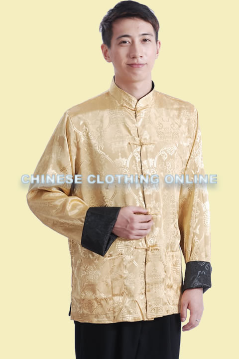 Mandarin Reversible Damask Jacket (RM)