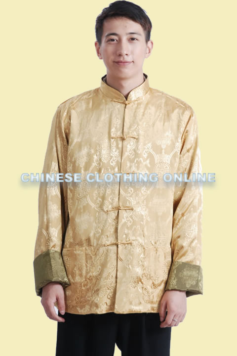 Mandarin Reversible Damask Jacket (RM)