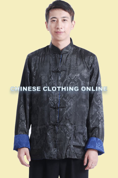 Mandarin Reversible Damask Jacket (RM)