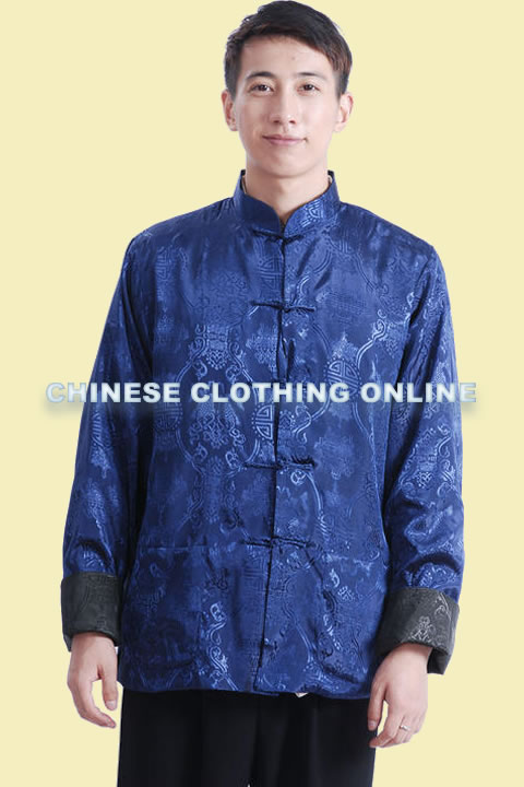 Mandarin Reversible Damask Jacket (RM)